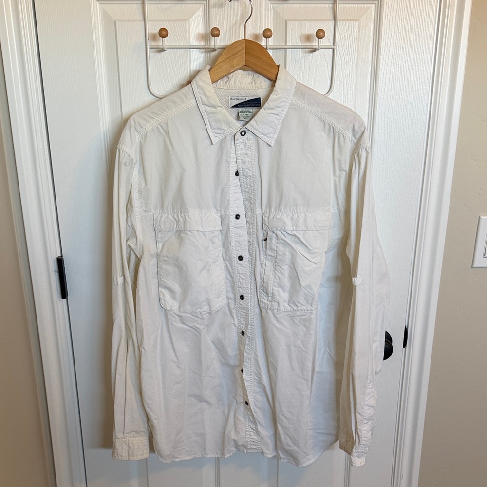 Exofficio White Long Sleeve Button Up Shirt
